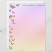 En-tête De Lettre Papillons Pastel (Devant / Derrière)