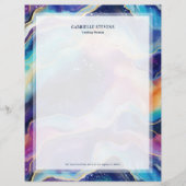 En-tête De Lettre Parties scintillant arc-en-ciel esthétique texture (Devant)