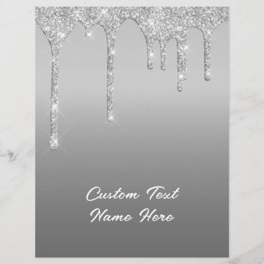 En-tête De Lettre Parties scintillant Argent Éclairage Lecteurs Nom  (Devant)