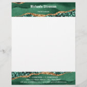 En-tête De Lettre Parties scintillant d'or vert encadrée votre Modèl (Devant)