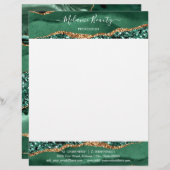 En-tête De Lettre Parties scintillant Or Vert Agate Emerald (Devant / Derrière)