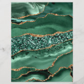 En-tête De Lettre Parties scintillant Or Vert Agate Emerald (Dos)