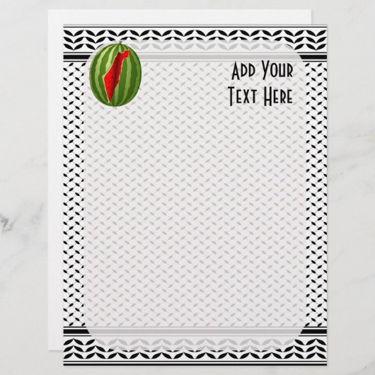 En-tête De Lettre Pastèque Palestine - Slice (Devant / Derrière)