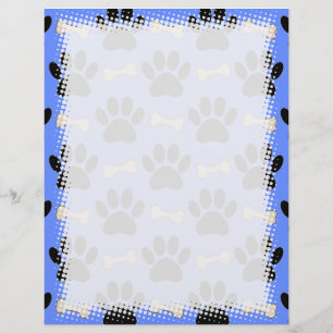 En-tête De Lettre Patrouilles Et Os Motif Bleu