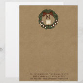 En-tête De Lettre Pays primitif Couronne de Noël Monogramme (Devant / Derrière)