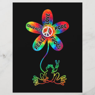 En-tête De Lettre Peace Courage Aimer Hope Frogs Hippie