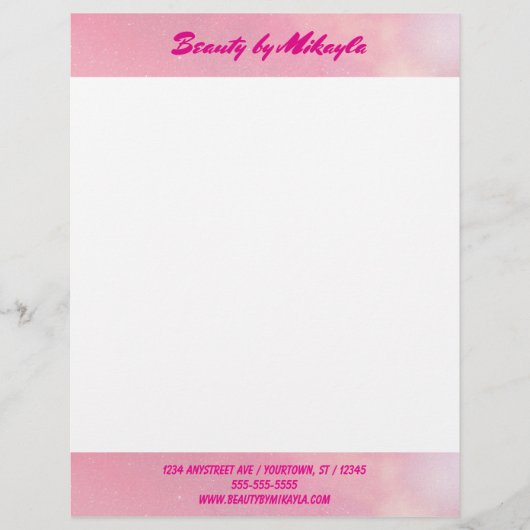 En-tête De Lettre Peachy Pink Beauty Stylist Esthetician (Devant)