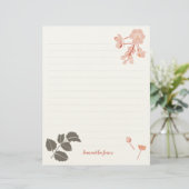 En-tête De Lettre Peachy Pink Oregon Grape Flower Letterhead (Debout devant)