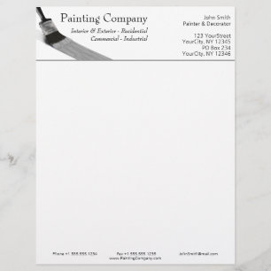 En-tête De Lettre Peinture Peintre Service Société Brush Grey