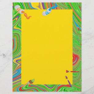 En-tête De Lettre Peinture Tube Peinture thème brosse