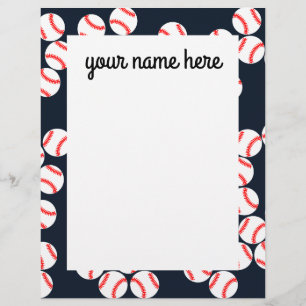 En-tête de lettre personnalisé de base-ball