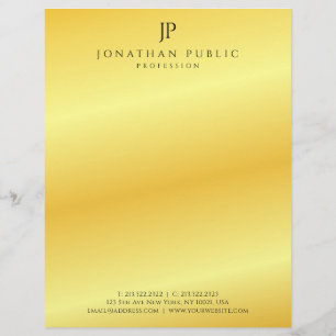 En-tête De Lettre Personnalisé Faux Or Élégant Monogramme Modèle Mod