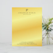 En-tête De Lettre Personnalisé Faux Or Élégant Monogramme Modèle Mod (Debout devant)