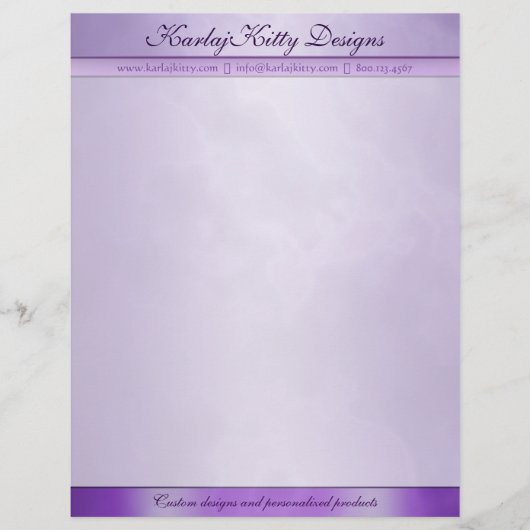 En-tête de lettre personnalisé par pourpre marbré (Devant)