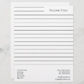 En-tête De Lettre Personnalisé simple (Devant / Derrière)