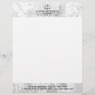 En-tête De Lettre Personnalisée Avocat pour la Texture de marbre Elégant
