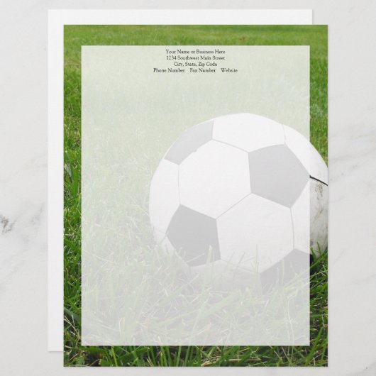 En-tête De Lettre Personnalisée Bal de football en herbe (Devant / Derrière)