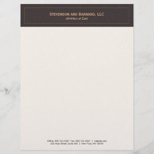 En-tête De Lettre Personnalisée Brown classique et professionnel