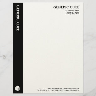 En-tête De Lettre Personnalisée Cube générique - Noir (Feutre)