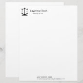 En-tête De Lettre Personnalisée Échelles de justice (droit) (Devant / Derrière)