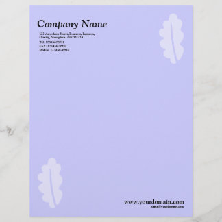 En-tête De Lettre Personnalisée Elégante feuille de chêne - bleu clair