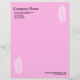 En-tête De Lettre Personnalisée Elégante feuille de chêne rose