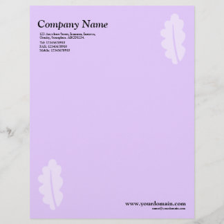 En-tête De Lettre Personnalisée Elégante feuille de chêne - violet clair