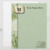 En-tête De Lettre Personnalisée Exécutif de marbre vert et blanc (Devant / Derrière)