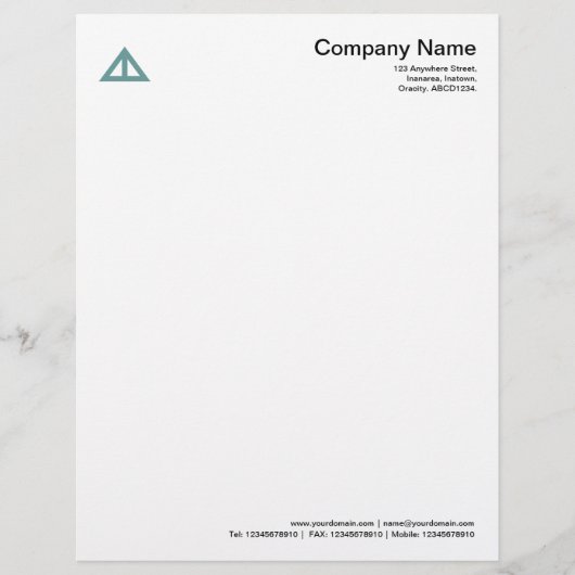En-tête De Lettre Personnalisée Forme triangulaire 02 - Vert océan (Devant)