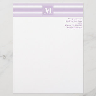 En-tête De Lettre Personnalisée Landes violettes de chardon monogramme