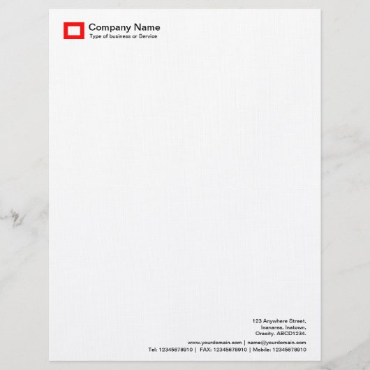 En-tête De Lettre Personnalisée Logo Rectangle - Rouge (Devant)