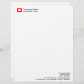 En-tête De Lettre Personnalisée Logo Rectangle - Rouge (Devant / Derrière)