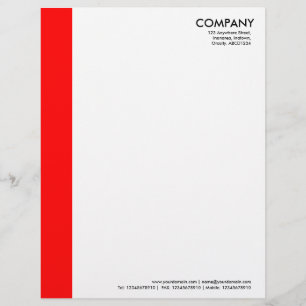 En-tête De Lettre Personnalisée Marge de couleur - Rouge