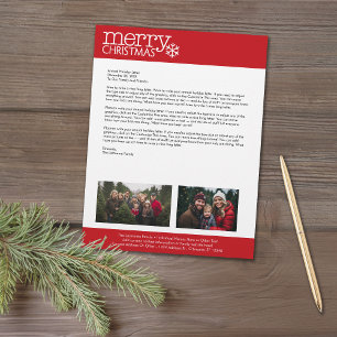 En-tête De Lettre Personnalisée Noël - Annuel Vacances Lettre Famille 2 Photo