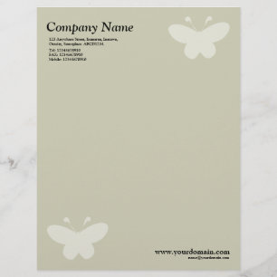 En-tête De Lettre Personnalisée Papillon élégant - Beige chaud