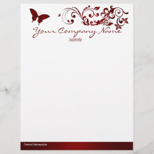 En-tête De Lettre Personnalisée Papillon rouge