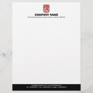 En-tête De Lettre Personnalisée Pied de page couleur (Tiki) - Burgandy et Noir