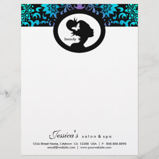 En-tête De Lettre Personnalisée Salon Spa Letterhead Butterfly GBP Woman