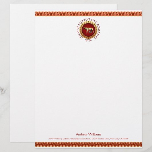 En-tête De Lettre Personnalisée Style Empire romain (Devant / Derrière)