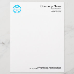 En-tête De Lettre Personnalisée Symbole du monde - Sky Blue