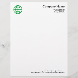 En-tête De Lettre Personnalisée Symbole du monde - Vert d'herbe