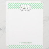 En-tête De Lettre Personnalisée Zigzag vert élégant simple de Chevron (Devant / Derrière)