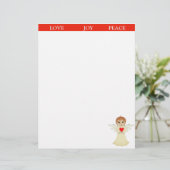 En-tête De Lettre Petit ange mignon (Debout devant)