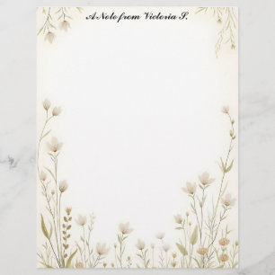 En-tête De Lettre Petit Pays Fleur sauvage blanc