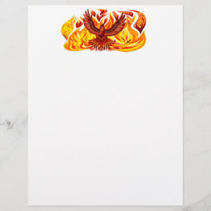 En-tête De Lettre Phoenix mythologique immortelle Créature