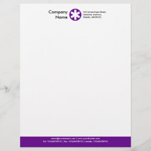 En-tête De Lettre Pied de page couleur (Logo Astérisque) - Violet