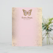 En-tête De Lettre Pink butterfly (Debout devant)