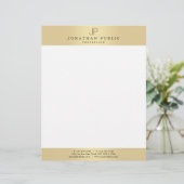 En-tête De Lettre Plaine moderne de Faux de monogramme élégant (Debout devant)