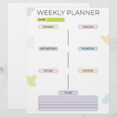 En-tête De Lettre Planificateur hebdomadaire (Devant / Derrière)