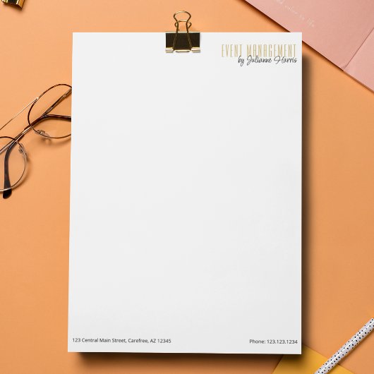 En-tête De Lettre Planification des événements métiers de marque